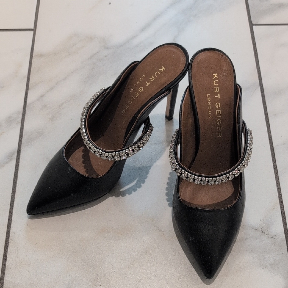 Kurt Geiger Black Heels with Sparkling Strap